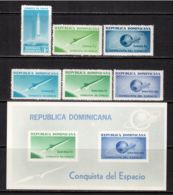 Dominican Republic 1964 Mi# 836-841 A, Block 34 ** MNH - Conquest Of Space - North  America