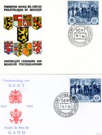 Traité De Paix De Gand - Cob 1286 Avec Cachet Spécial Prévente 16-5-1965 - Sur 2 Enveloppes Préimprimées (voir Descr - 1951-1960