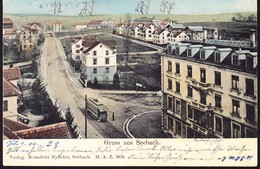 1904 Gruss Aus Seebach Mit Tram Gelaufen Nach Hirzel - Hirzel