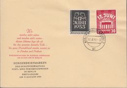 Berlin Mi Nr.110-11 Volksaufstand 17.6.1953 In Der DDR (amtlicher FDC) - 1948-1970