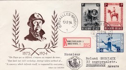Enveloppe FDC Recommandé 938 à 940 Roi Albert 1er - 1951-1960