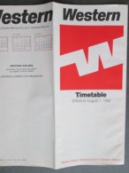 THE WESTERN AIR FORCE, USA, TIMETABLE 1982 - Wereld