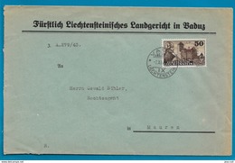 Liechtenstein 1943: REGIERUNGS-DIENSTSACHE Zu D 26 Mi 25 Auf Landgericht - Brief  Mit O VADUZ 2.XI.43 Nach MAUREN - Service