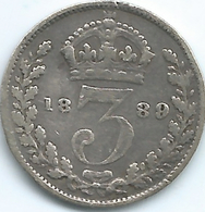 United Kingdom / Great Britain - 1889 - 3 Pence - Victoria - KM758 - F. 3 Pence