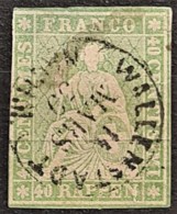 SWITZERLAND 1855/57 - WALLENSTADT Cancel - Sc# 29 - 40r - Used Stamps