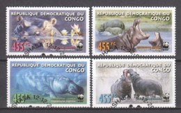 Congo Kinshasa 2006 Mi 1901-1904A WWF - HIPPO - Usados