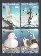 Ross Dependency 1997 Mi 50-53 WWF - SEA BIRDS - Usados