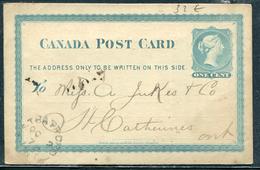 CANADA - CP DE VICTORIA 1 C. BLEU DE STRATFORD LE 2/10/1876 POUR STE CATHERINE - TB - 1860-1899 Victoria