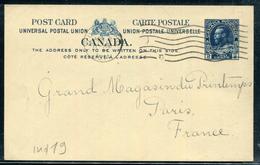 CANADA - CP DE GEORGES V , 2 C. BLEU DE QUEBEC LE 2/4/1914 POUR PARIS - TB & RARE - 1903-1954 Rois