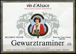 1832 - France - Gewurtztraminer - Vin D'Alsace - Béatrice Meyer Reine Des Vins D'Alsace 1984/1985 - Gewurztraminer