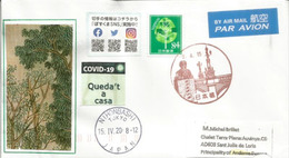 Greenery Day Japan 2020,letter Sent Andorra,with Andorran Label STAY HOME In Catalan Language During Covid19 Lockdown - Lettres & Documents
