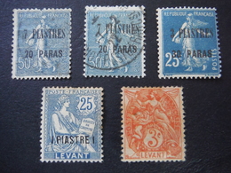 Timbres Levant X5 - Semeuse - Neufs