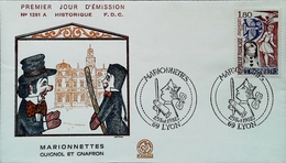 FRANCE  - FDC - 1982 (Oblitération Lyon) - Marionnettes GUIGNOL & GNAFRON  - Enveloppe Premier Jour - Marionetten