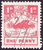 WESTERN AUSTRALIA 1d Carmine Stamp Duty Revenue Stamp FU - Fiscale Zegels