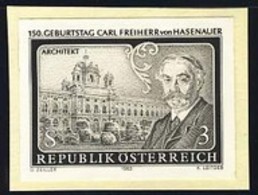 AUSTRIA (1983) Baron Carl Von Hasenauer. Museum Of Natural History. Black Print. Scott No 1248 - Prove & Ristampe