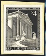 AUSTRIA (1983) Parliament Building. Black Print. Scott No 1261, Yvert No 1589. - Prove & Ristampe