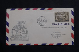 CANADA - Enveloppe 1er Vol Collins / Pickle Crow En 1935 Pour St Louis , Affranchissement Plaisant - L 61010 - Covers & Documents