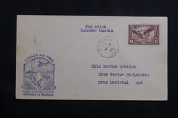 CANADA - Enveloppe 1er Vol Kenora  / Machin En 1936, Affranchissement Plaisant - L 61015 - Lettres & Documents
