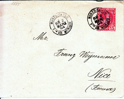 MONACO 1894 15 C.PWS SEND To NICE - Briefe U. Dokumente