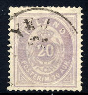 1876 20 Aurar Pale Lilac (blurred Printing) Perforated 14 X 13½ Used.  Michel 10A - Gebraucht