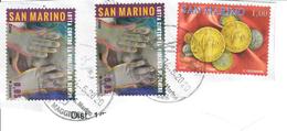 SAN MARINO 2005/2014 - 3 VALORI USATI SU FRAMMENTO - Gebruikt