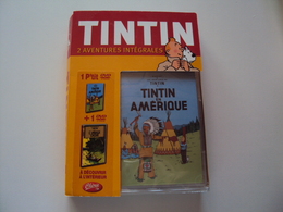 (Neuf Dans Son Emballage) TINTIN  2 AVENTURES INTÉGRALES  TINTIN  En AMÉRIQUE Et L'OREILLE CASSÉE - Animation