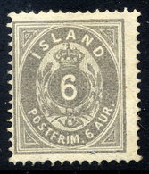 ICELAND 1886 6 Aurar Lilac-grey Perforated 14 X 13½, Fine Unused With Small Part Gum. Michel 7A - Ongebruikt