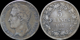 Belgium Leopold I 5 Frank 1833-pos A - 5 Frank