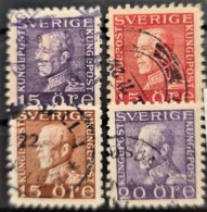 SWEDEN 1922/36 - Canceled - Sc# 190, 191, 192, 193 - Used Stamps