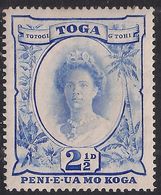Toga -Tonga 1920 - 35 KGV 2 1/2d Queen Salotte MM Recut Value SG 59a ( A1377 ) - Tonga (...-1970)