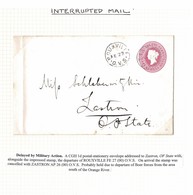 BOER WAR ORANGE FREE STATE INTERUPTED MAIL STATIONERY ROUXVILLE ZASTRON 1900 - État Libre D'Orange (1868-1909)