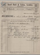 Schlitz - Rechnung Leinenweberei Karl Heil & Sohn 1916 - Transport