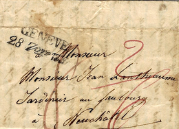 1837 Lettre De GENEVE   / 28 7tre - ... - 1855 Voorfilatelie