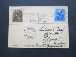 Ungarn 31.12.1938 Postkarte 900. Todestag Des Hl. Stephan MiF Nach Filipovo Jugoslawien - Lettres & Documents
