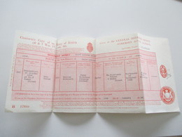 England GB 1936 Dokument Certified Copy Of An Entry Of Birth General Register Office Somerset House London - Covers & Documents
