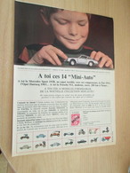 SPITIN20 Page Revue Années 60/70 : PUBLICITE VOITURES MINIATURES OFFERTES - Advertising - All Brands