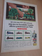 SPITIN20 Page Revue Années 60/70 : PUBLICITE HUILE VANDEMOORTELE VOITURES MINIATURES OFFERTES - Publicidad