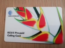 ST LUCIA   $15 Stl-p1 Flower   Prepaid Fine Used Card  ** 2118** - Saint Lucia