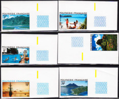 FRENCH POLYNESIA (1974) Native Scenes. Set Of 6 Imperforates. Scott Nos 278-83, Yvert Nos 97-102. - Geschnittene, Druckproben Und Abarten