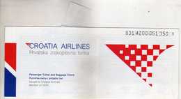 Plane - Croatia Airlines - Passenger Ticket And Baggage Check - RARE - Europe