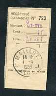 Marcophilie Coloniale ! Récépissé De Mandat - Cachet à Date - Ville De Maillot (M'Chedallah) 1953 - Algérie Française - Autres & Non Classés