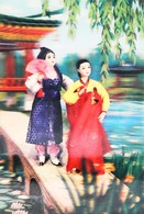 KOREAN DOLL - POUPEE COREENNE DU NORD  Pyongyang " Tale Of Chun Hyang"  - CARTE 3 D - 3 DIMENSION POSTCARD - Corea Del Nord