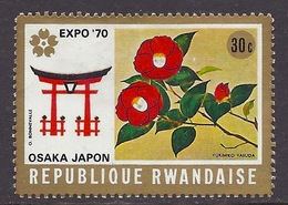 Republique Rwandaise - 1970 Expo '70, Osaka Japon, Flowers, Japanese Monuments - Used - Oblitérés