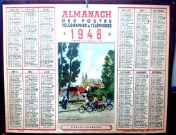 CALENDRIER 1948 DE LA POSTE CYCLO TOURISME TRES BEL ETAT - Autres & Non Classés