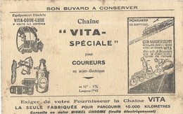 CYCLISME - LEON VANDERSTUYFT COUREUR BELGE, TRAIN LA FLECHE D OR, CHAINE VITA POUR COUREURS, BUVARD ANCIEN A SAISIR - Moto & Bicicletta