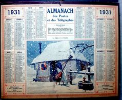 CALENDRIER 1931 DE LA POSTE LA CIGALE ET LA FOURMI COMPLET DES FEUILLETS  BEL ETAT - Autres & Non Classés