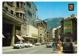 CP ANDORRA LA VELLA, AVENUE MERITXELL, CITROEN DS, RENAULT 4L, AUTOS VOITURES, VALLS D'ANDORRA, ANDORRE - Andorre