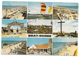 CP BRAY DUNES, LA PLAGE, LE CLUB HIPPIQUE, REGATES, LE CLOS FLEURI, CALVAIRE ET EGLISE, NORD 59 - Bray-Dunes