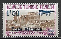 TUNISIE   -   Poste Aérienne   -    1930  .  Y&T N° 12 *.   .surchargé .  Avion - Poste Aérienne