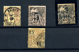 Cochinchine Nº 2,4,4ª Y 5. Año 1886-88 - Oblitérés
